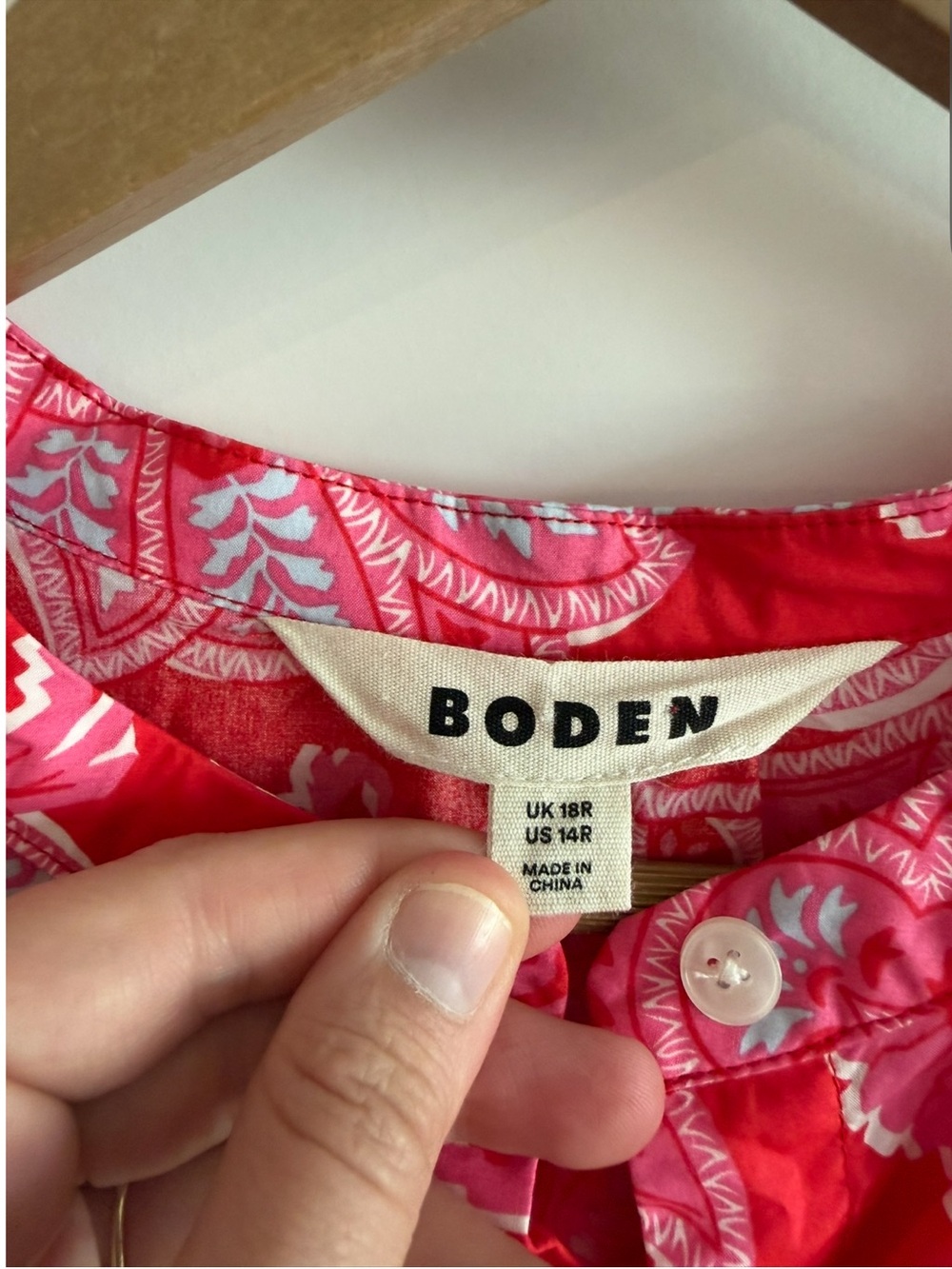 Boden- Red Cary Cotton Midi Dress - Picture 6 of 16
